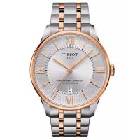 天梭(TISSOT)瑞士自动机械表男表42mm两地时两-tone不锈钢表带防水50米