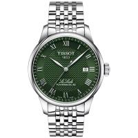 Tissot天梭男士mm自动机械腕表 绿色表盘不需电池不易损坏