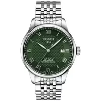 Tissot天梭男士mm自动机械腕表 绿色表盘不需电池不易损坏