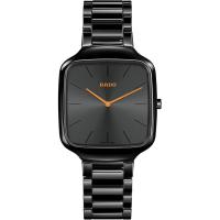 雷达(RADO)瑞士石英陶瓷石表男士正装商务防水防刮简约方形腕表
