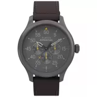 天美时(Timex)男士户外运动石英表防水50米耐用矿物玻璃镜面43mm圆盘商务休闲腕表