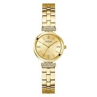 盖尔斯(GUESS)女款石英手表金色表盘时尚简约百搭配饰 quartz analog gold