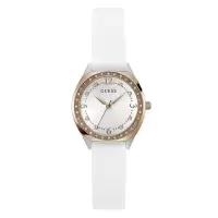 盖尔斯(GUESS)女士白色石英手表时尚简约百搭配饰 quartz腕表