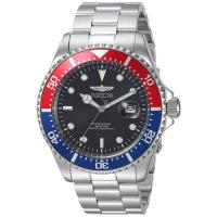 因维克塔(INVICTA)男款石英防水不锈钢潜水手表商务休闲运动风格全金属表带黑盘男士手表