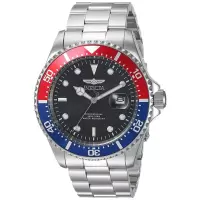 因维克塔(INVICTA)男款石英防水不锈钢潜水手表商务休闲运动风格全金属表带黑盘男士手表