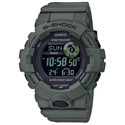 Casio卡西欧G-Shock蓝牙运动计步橄榄绿手表数显防水男表GBD-8000