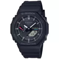 卡西欧(CASIO)男款石英手表46mm黑树脂表带智能蓝牙太阳能防水耐用运动腕表