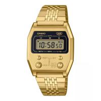 卡西欧(CASIO)中性款金色不锈钢石英表35mm复古潮流防水电子表