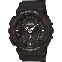 卡西欧(CASIO)男款黑胶手表防磁200米防水计时码表运动石英腕表