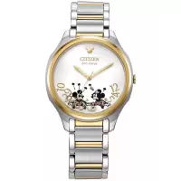 西铁城(CITIZEN)女士石英表三手 eco-drive技术不锈钢表带防水防丢设计