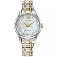西铁城(CITIZEN)光动能女款经典两色调不锈钢表带手表31mm代购正品石英腕表