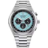 西铁城(CITIZEN)光动能钛合金男士计时码表蓝盘防水商务休闲手表