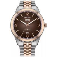 西铁城(CITIZEN)男士经典双色不锈钢腕表40.5mm防水石英表商务休闲手表