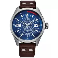 西铁城(CITIZEN)星战汉Solo款光动能男士蓝盘皮带防水石英手表