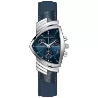 汉米尔顿(Hamilton)女士石英表三角表盘蓝盘纺织表带防水时尚运动手表