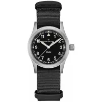 汉米尔顿(Hamilton)女士石英防水瑞士黑布表带33mm多功能简约手表