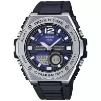 Casio 男士石英防水多功能蓝盘树脂表带手表