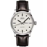 Mido男士瑞士自动机械表42mm不锈钢表壳棕色皮带防水