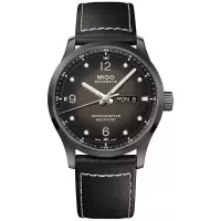 Mido男士瑞士自动机械表黑皮表带42mm天文台认证防水