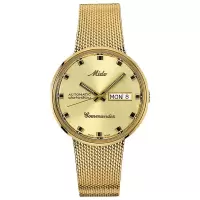 Mido男士黄金调自动机械腕表mm时尚日历防水名品腕表