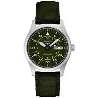 SEIKO 男士运动风格自动机械腕表39mm绿色尼龙表带防水设计