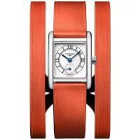 Longines/浪琴女士瑞士石英真皮三排扣银盘防水小方块腕表mm