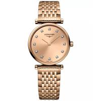 浪琴(LONGINES)女士玫瑰金机械表简约时尚钻石刻度防水24mm腕表