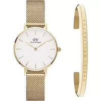 丹尼尔惠灵顿(Daniel Wellington)女士机械表简约圆形28毫米黄金表带时尚优雅腕表