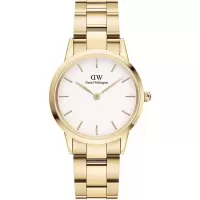丹尼尔惠灵顿(Daniel Wellington)女表时尚优雅32mm日式机械表不锈钢金色腕表防水设计