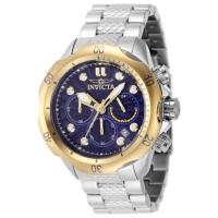 Invicta 男士石英腕表45.65mm不锈钢表壳蓝宝石镜面防水100米计时日期商务