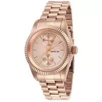 Invicta 英弗他 女款玫瑰金表盘优雅石英腕表防水时尚腕表简约设计