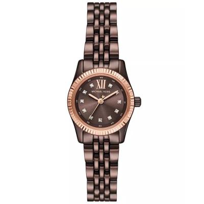 Michael Kors 女士小码巧克力不锈钢防水石英三眼腕表mm