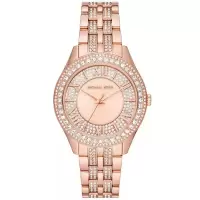 Michael Kors 女士玫瑰金不锈钢钻饰女表mm防水石英腕表