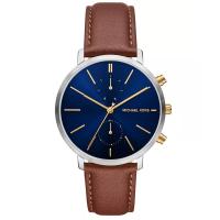Michael Kors 男士真皮商务防水石英多功能mm大表盘腕表