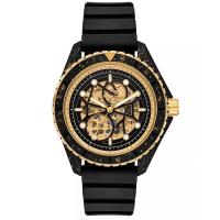 Michael Kors男士全球限量枚碳纤维自动机械镂空黑金腕表