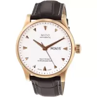 Mido情人节送男朋友 美度 瑞士手表新款圆形皮革手表自动机械表