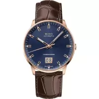 Mido瑞士男表 Commander系列自动机械腕表时尚商务蓝盘大日历皮带42mm