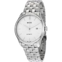 Mido瑞士男表 布鲁纳系列商务简约日显钢带长动能自动机械表 七夕礼物