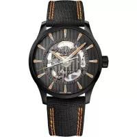 Mido自动机械表男款Skeleton Vertigo黑盘钢带瑞士天文台认证防水手表