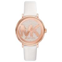 Michael Kors女士石英手表40mm圆形表盘不锈钢表壳皮革表带MK2958