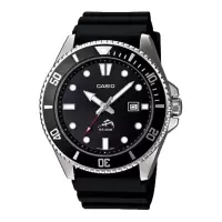 CASIO 石英男士运动手表防水黑银拼色商务休闲多功能石英表