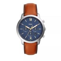 Fossil女士石英防水商务简约蓝盘皮带计时腕表