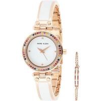 ANNE KLEIN/安妮克莱因女士金属表带石英防水白盘手表套装多功能