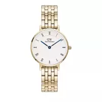 Daniel Wellington女款简约古典罗马数字mm白金链条欧美腕表