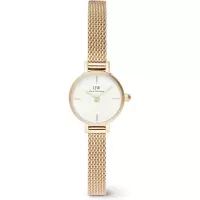 女士石英手表金色表壳金色彩带白色表盘百搭时尚多功能女表