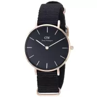 精致商务防水小码黑盘石英男士手表mm