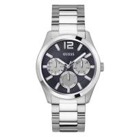GUESS 名品石英手表男装银色经典商务休闲时尚防水腕表