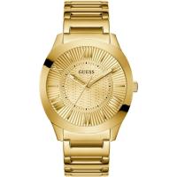 GUESS 男士mm金色表链香槟色表盘时尚防水腕表