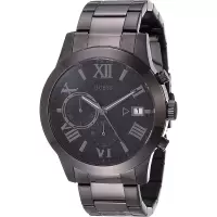 GUESS 男士石英表不锈钢腕带运动风格黑色表盘防水手表U0668G9