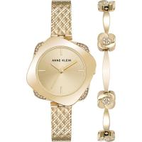 AnneKlein女士石英手表金属表带防水方形腕表